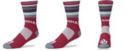 For Bare Feet Men's and Women's Red Oklahoma Sooners Rave Crew Socks